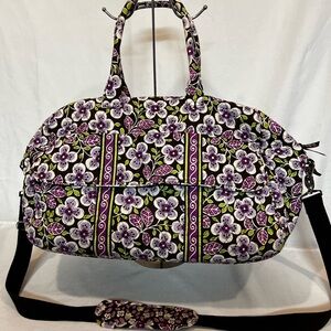 Vera Bradley Plum Petals Grand Traveler Duffel Overnight XL Bag
